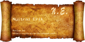 Nyitrai Erik névjegykártya